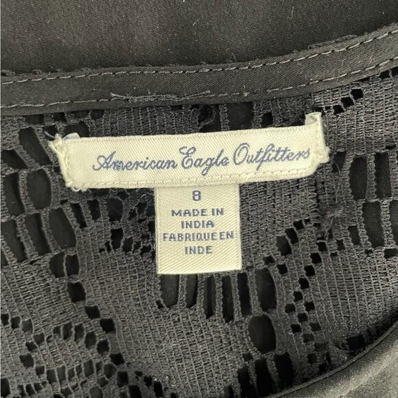 American Eagle Outfitters Black Lace Back Sundress Size 8 - Picture 3 of 5